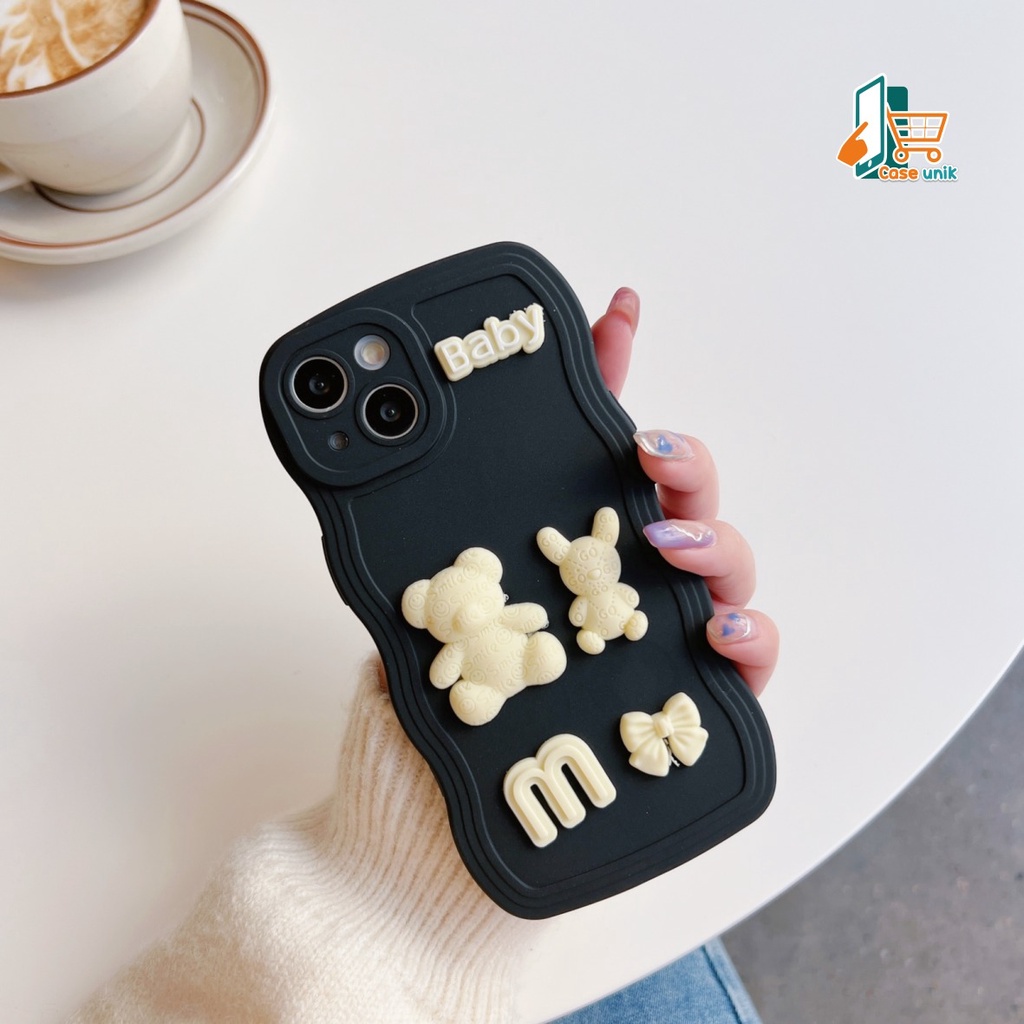 Y026 SOFTCASE 3D KARAKTER RABBIT MODEL GELOMBANG WAVE FOR REALME C1 C2 5 5I 5S 8 PRO 8I 9I 10 C11 C12 C25 C15 C17 7I C20 C21Y C25Y C30 C31 C33 C35 NARZO 30A 50I 50A PRIME V23 5G CS5148