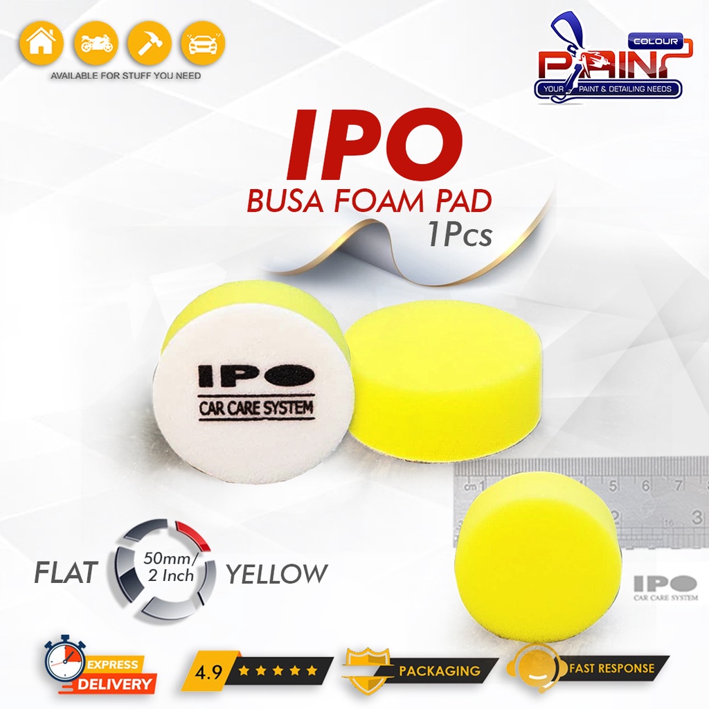 IPO Busa Flat Polishing Pad 2 inch Yellow - Busa Poles Flat 50mm