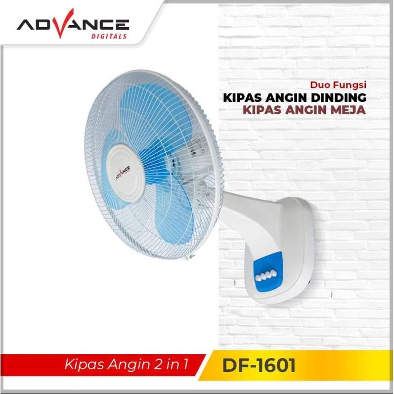 NEW KIPAS ANGIN ADVANCE DF1601 2IN1 16&quot; DESK FAN WALL FAN ADVANCE DF 1601 BERGARANSI RESMI