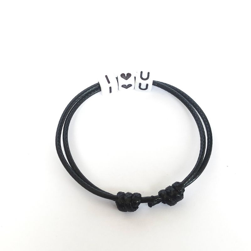 Gelang tali hitam i love u