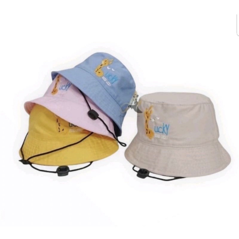 TOPI Bucket Hat Bordir anak pria wanita 2-10 tahun bordir dino jerapah kacamata termurah