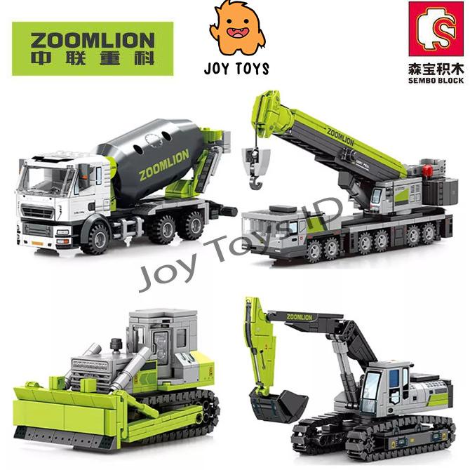 Mainan Brick Sembo Kendaraan Konstruksi Engineer Alat Berat Zoomlion