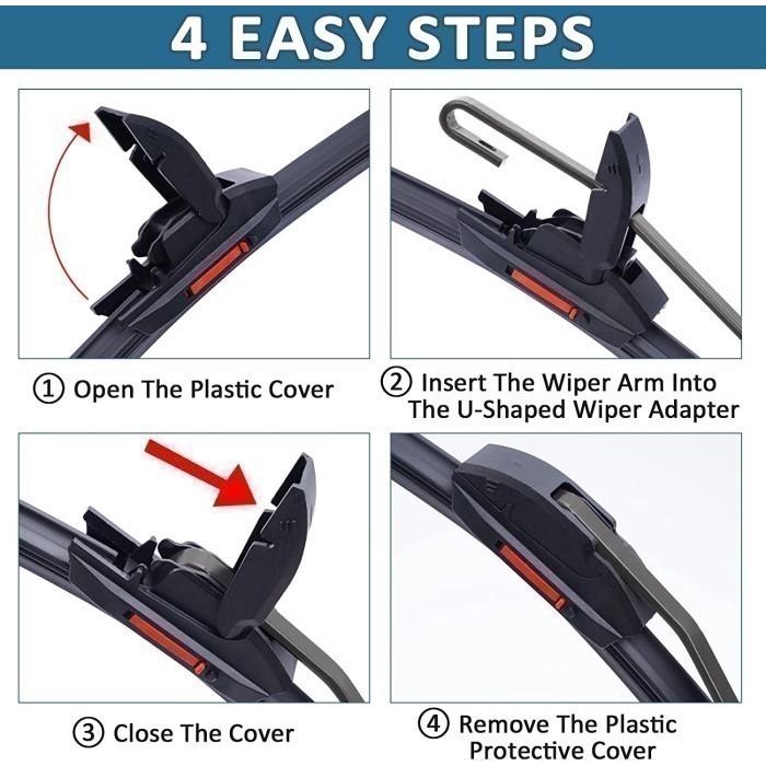 Dual Wiper Blade Toyota All New Rush 2017 - 2022 - Wiper Mobil 2 Pcs Berkualitas Best Seller