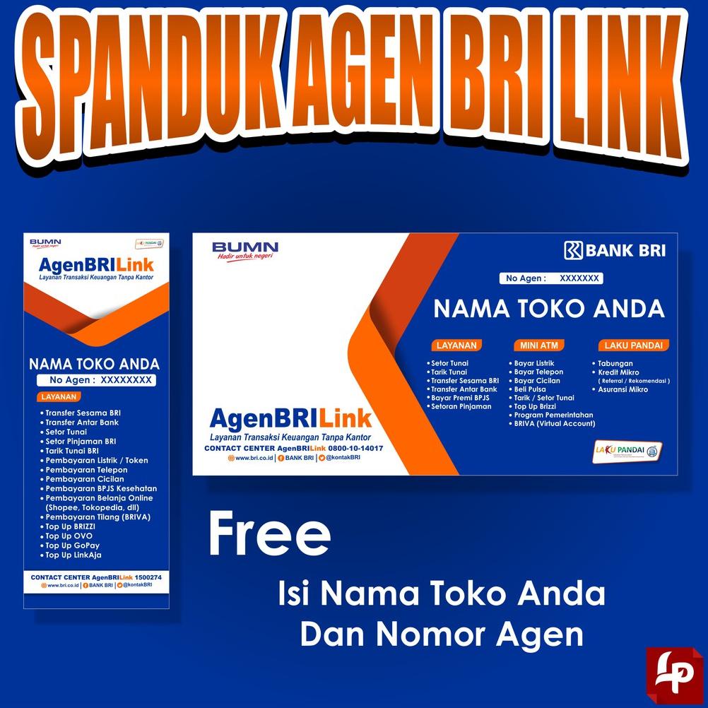 AKMEQ8393 SPANDUK BRILINK / SPANDUK AGEN BRILINK / BANNER AGEN BRI LINK / LESTARI PRINT