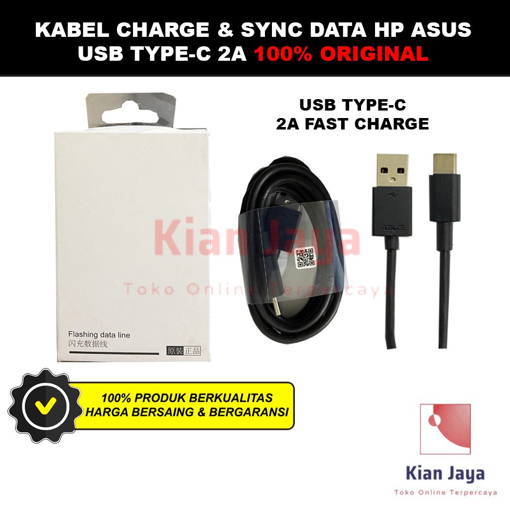 [Garansi 100% Ori] Kabel Data Asus 2A Micro USB / Type-C Tipe C Fast Charging Cable Charge &amp; Sync Data Hp Original