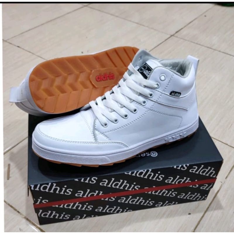 Sepatu Hitam Sneakers Pria Aldhis HP 230 Full putih polos Sneaker Cowok Keren Terbaru 2022 Original Buat Sekolah dan Kerja