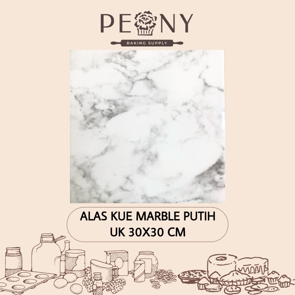 ALAS KUE MARBLE PUTIH, HITAM 30X30 CM (1 PCS)| GROSIR MIN.10 PCS