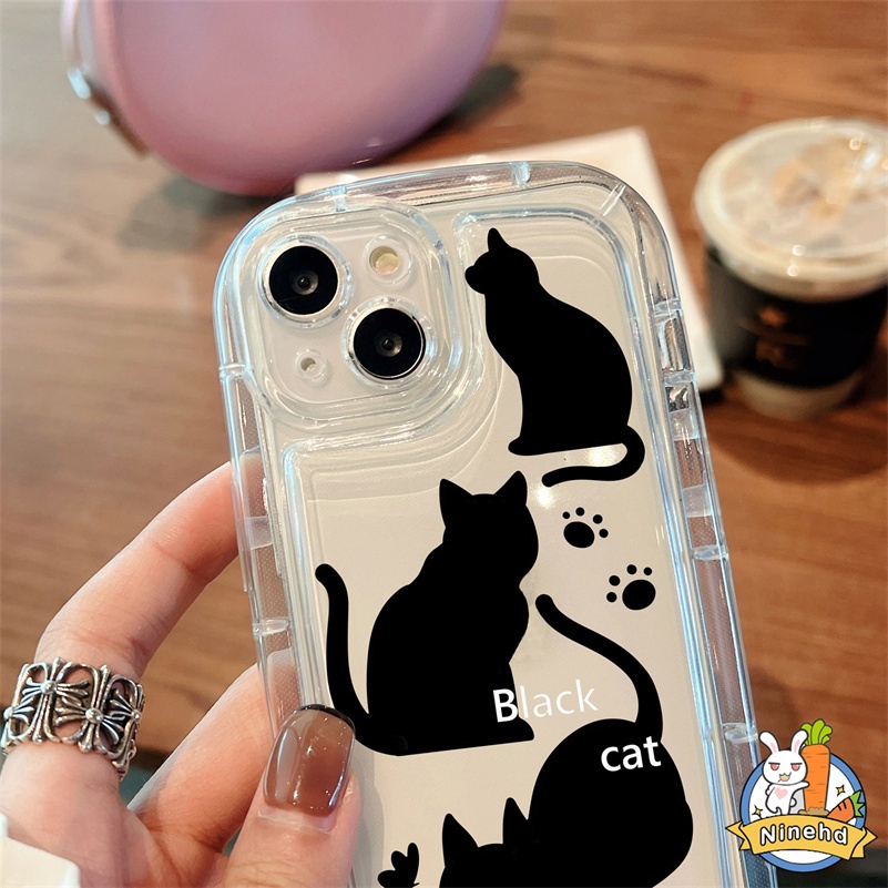 Soft Case Silikon Transparan Motif Kucing Untuk iPhone 14 13 12 11 Pro Max X Xr Xs Max 8 7 6 6s Plus SE 2020