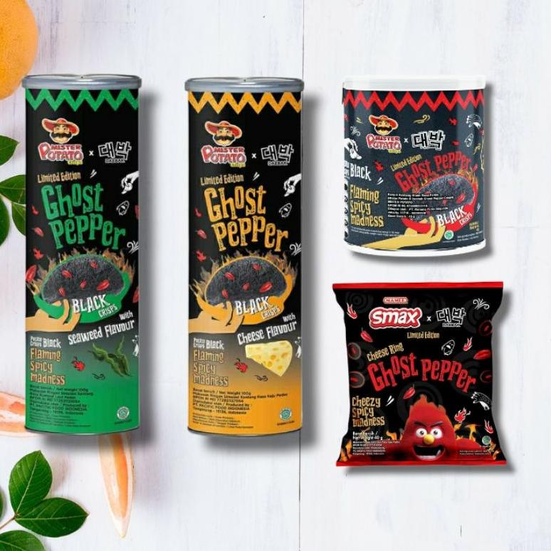 

[KODE PRODUK WAFHL6446] Mister Potato Ghost Pepper black crisps limited edition / keripik kentang