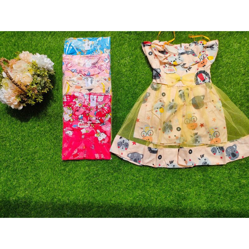 DRESS ANAK PEREMPUAN CEWEK 1-3T TILE TUTU BAJU PAKAIAN GAUN ANAK PEREMPUAN MEWAH