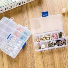 IKILOSHOP Pill Case Kotak Tempat Obat 10 Sekat , Kancing Manik