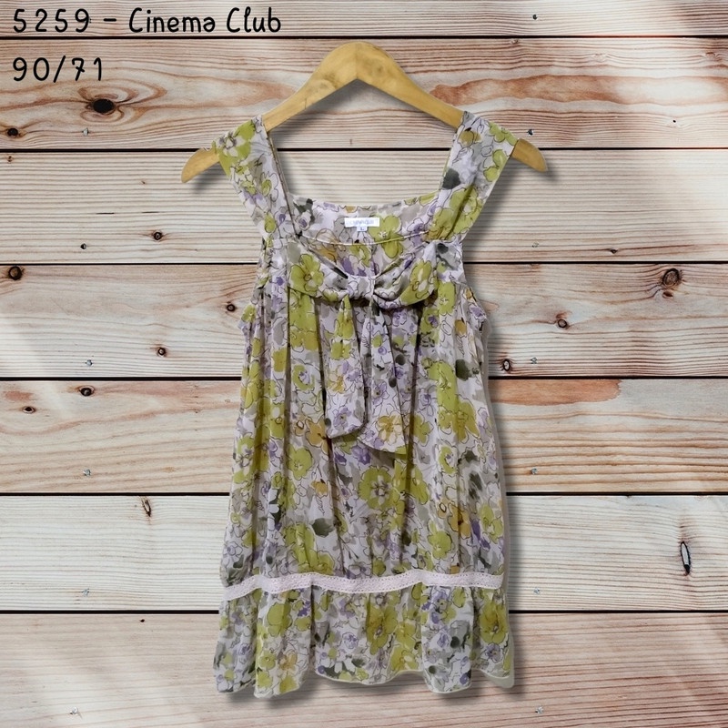 5259 CINEMA CLUB BAJU IMPORT MURAH ATASAN TANKTOP PITA DEPAN VINTAGE