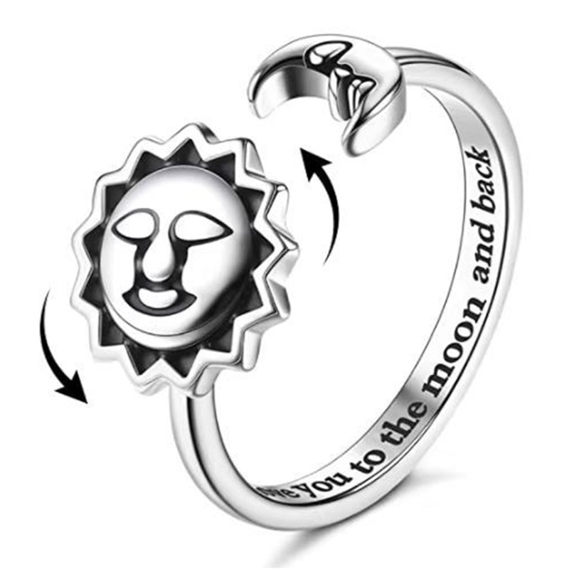 Kristal Pernikahan Jari Spinner Cincin Fidget Anxiety Ring Untuk Wanita Manik-Manik Daisy Menghilangkan Memutar Cincin Anti Stres Mainan Untuk Gadis