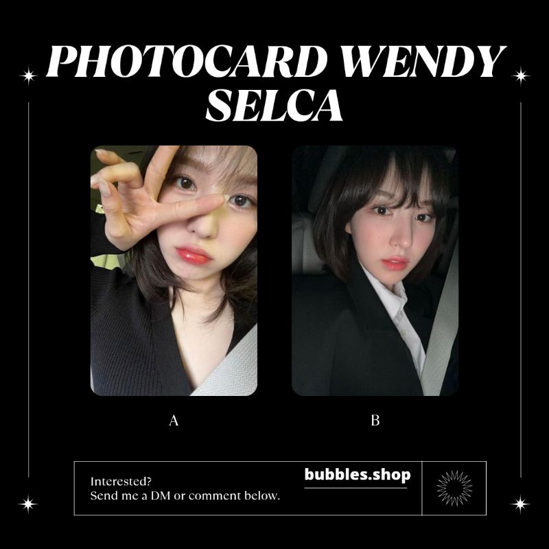 PHOTOCARD UNOFFICIAL WENDY RED VELVET SELCA