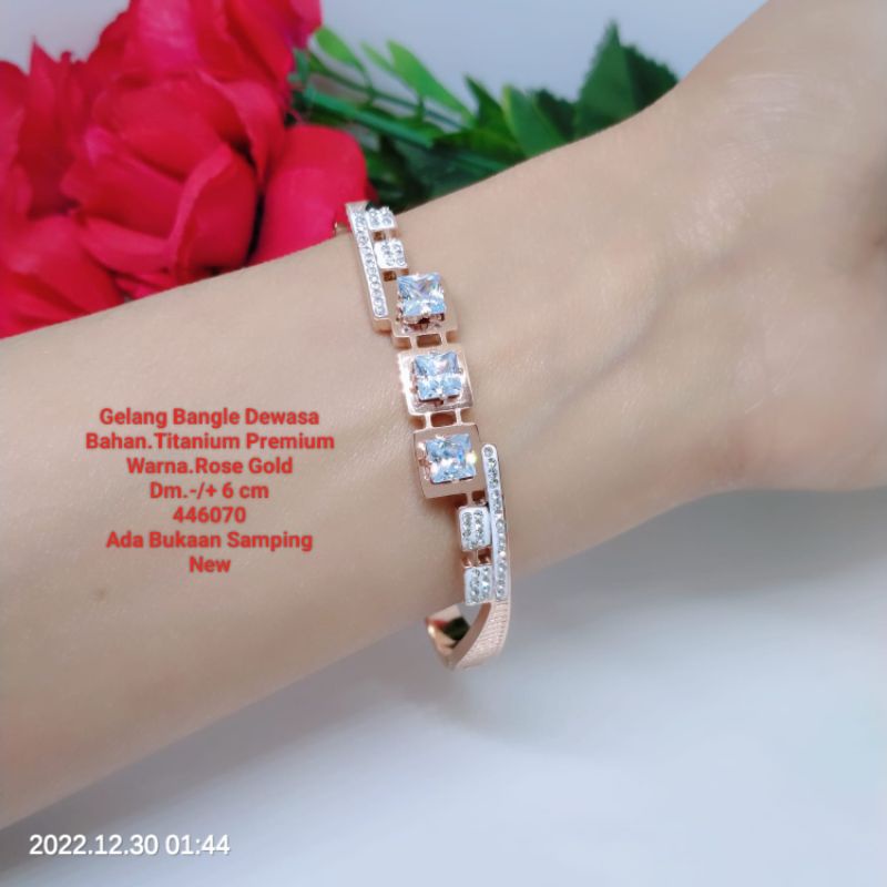 Gelang Bangle Titaniun Premium Anti Karat Anti Luntur Anti Alergi Terlaris dan Termurah