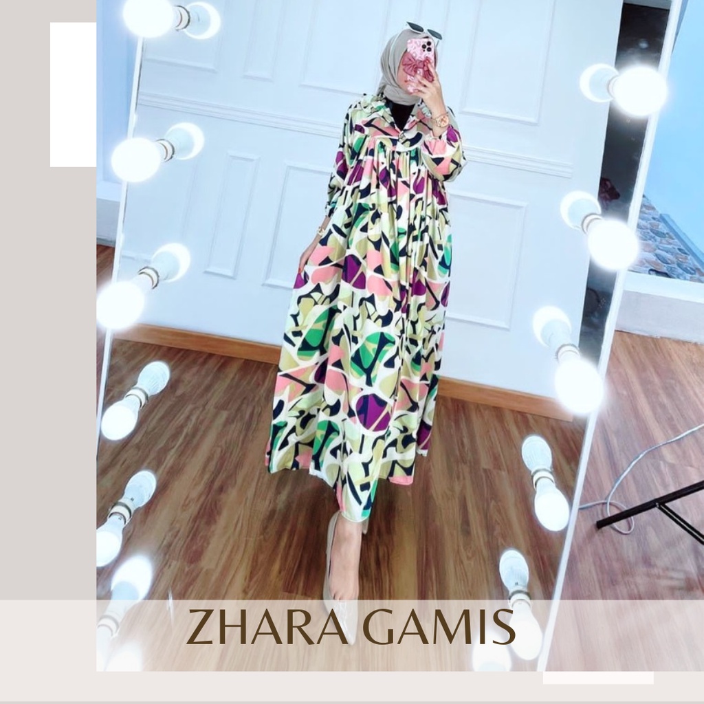 dstcollectionbali | Fashion Muslim Pakaian Baju Kaftan Gamis Muslim Zhara by DST Collection Original