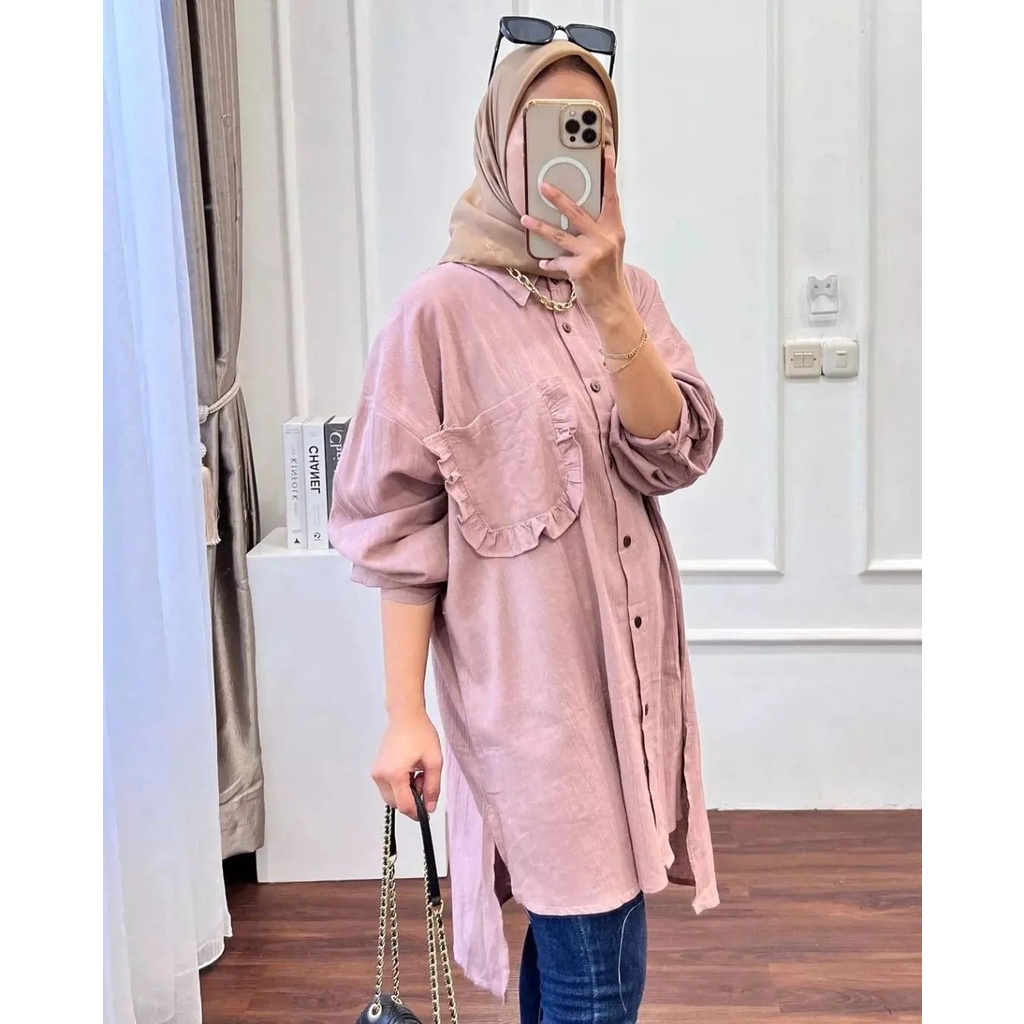 Raila Tunik Baju Atasan  Wanita Dewasa / Tunik Modern Simple Elegan / Tunik Remaja Muslim / Atasan W