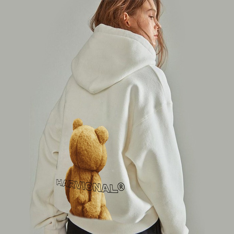 Parisdivarious Sweater Hoodie Jemper Teddy Bear Bahan Fleece Size S - XXL (Pria &amp; Wanita)