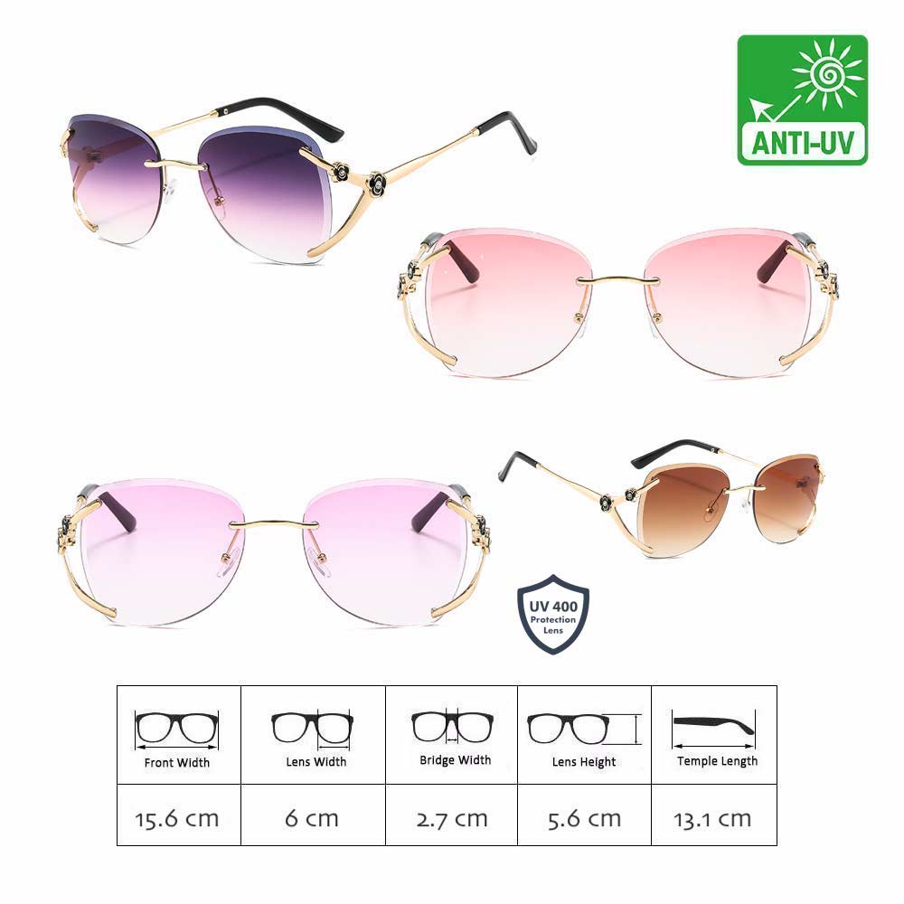 Kacamata UV400 [ Grey Pink ] Anti Radiasi - Sunglasses Wanita Korea - HM8152