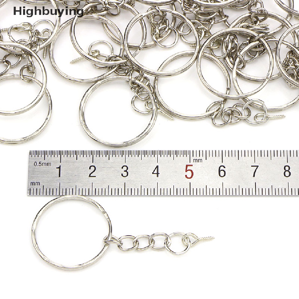 Hbid 40Pcs Dipoles Kunci Ring Sekrup Mata Rantai Pendek Split Ring Konektor Perhiasan DIY Glory