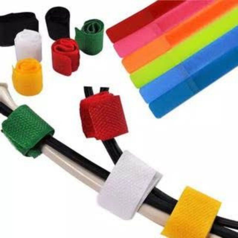 1Meter Pengikat Serbaguna Velcro Strap Back to back lebar 2cm