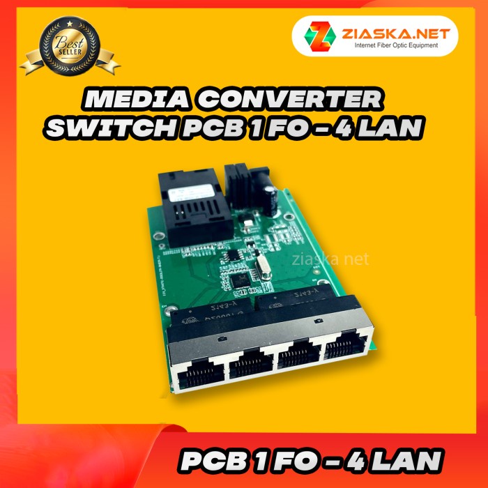 Produk Terbaru Pcb 1 Fo -4 Lan Media Converter 1Fo 4Lan 100 Mbps 1 Port Fo 4 Port Lan