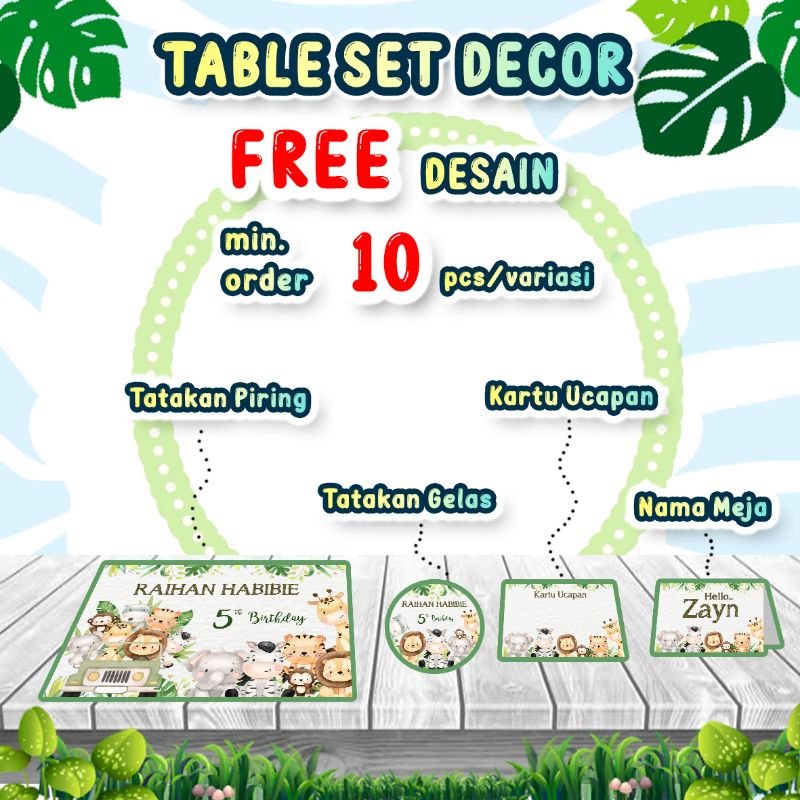 TABLE SET DECOR BIRTHDAY CUSTOM DEKORASI MEJA ULANG TAHUN