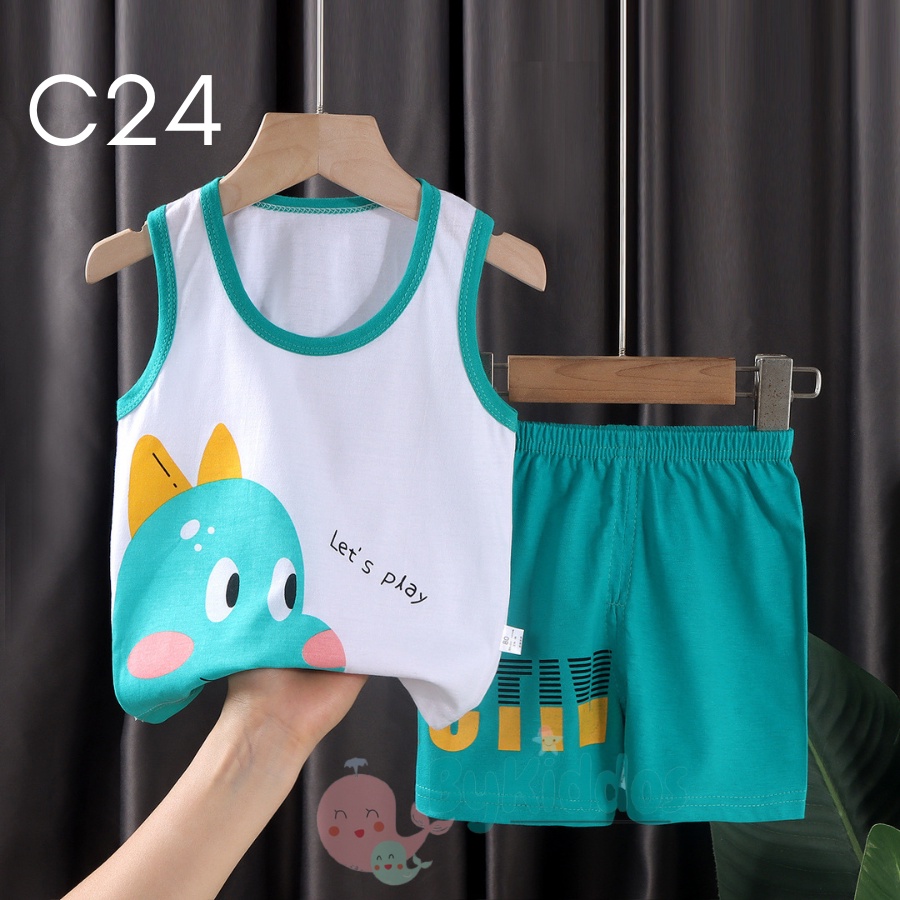 ByKiddos - Setelan Anak Import Kaos Anak Kutung Tanpa Lengan Lucu / Setelan Bayi Tanpa Lengan / Setelan Bayi Tanpa Lengan Import