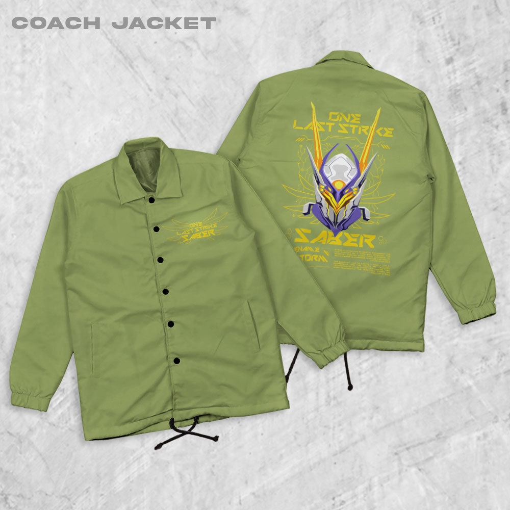 Fortglass SABER Coach Jaket Polos Pria Jaket Parasut Unisex Coach Pria Lengan Panjang