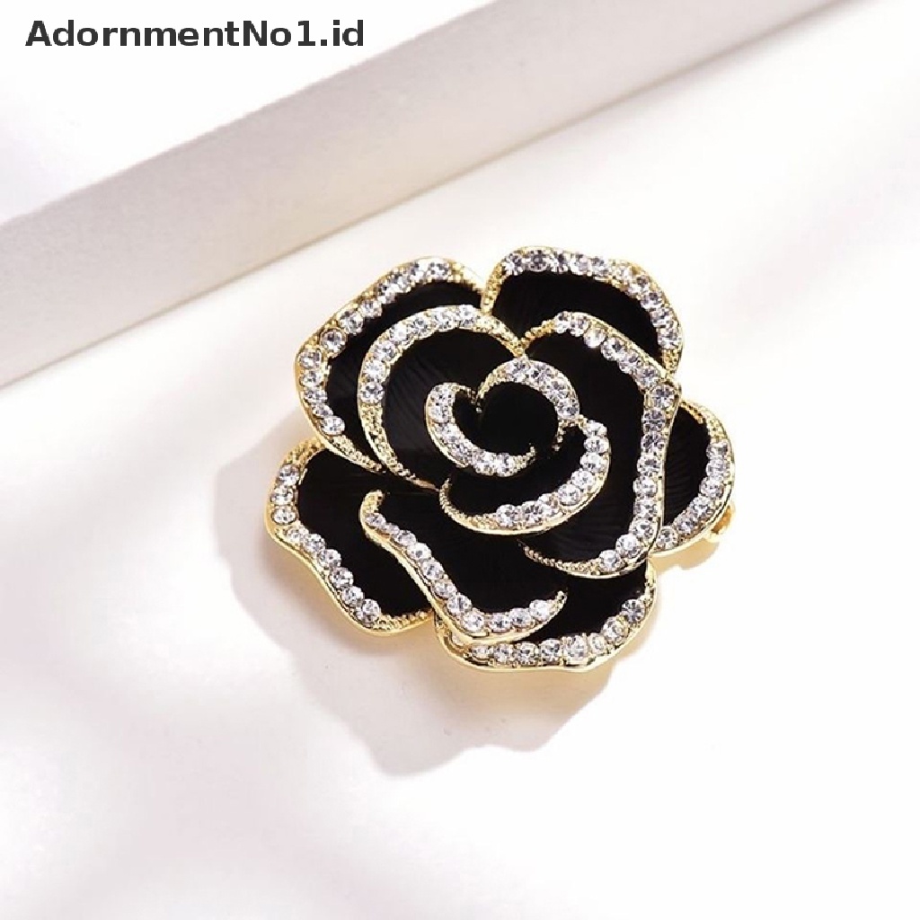 [AdornmentNo1] 1pc Bros Bunga Camelia Berlian Imitasi Untuk Wanita Enamel Pin Fashion Perhiasan [ID]