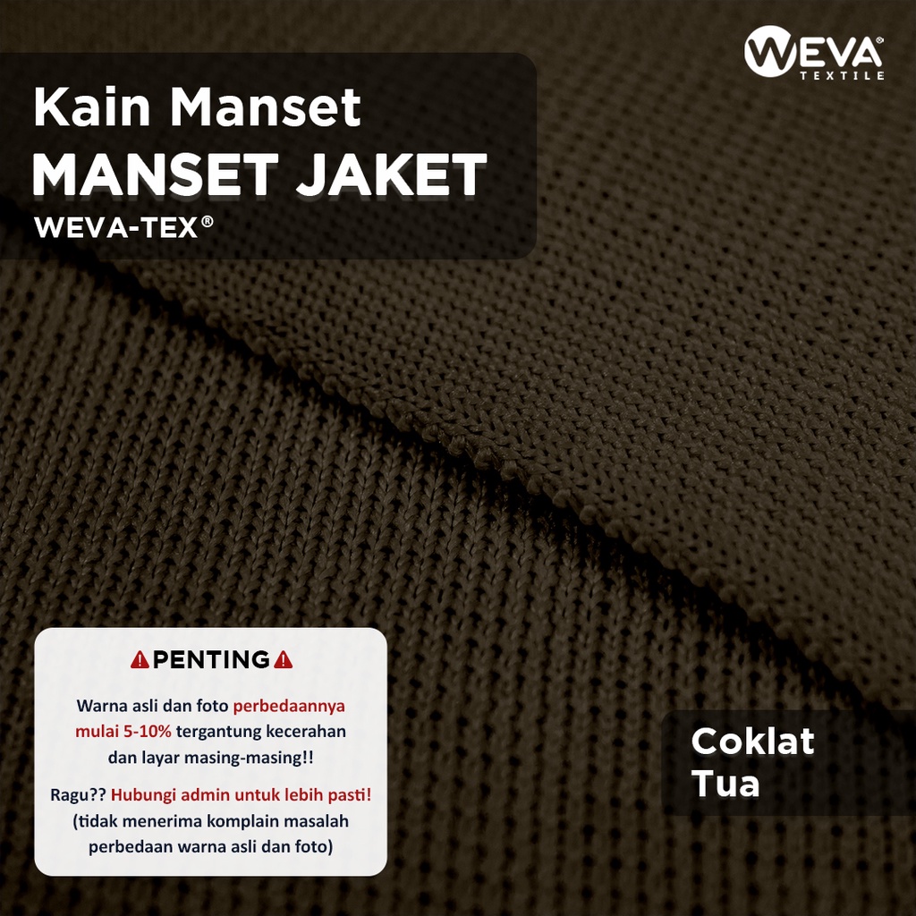 Bahan Kain Manset Jaket Polyester Murah Coklat Tua Pramuka