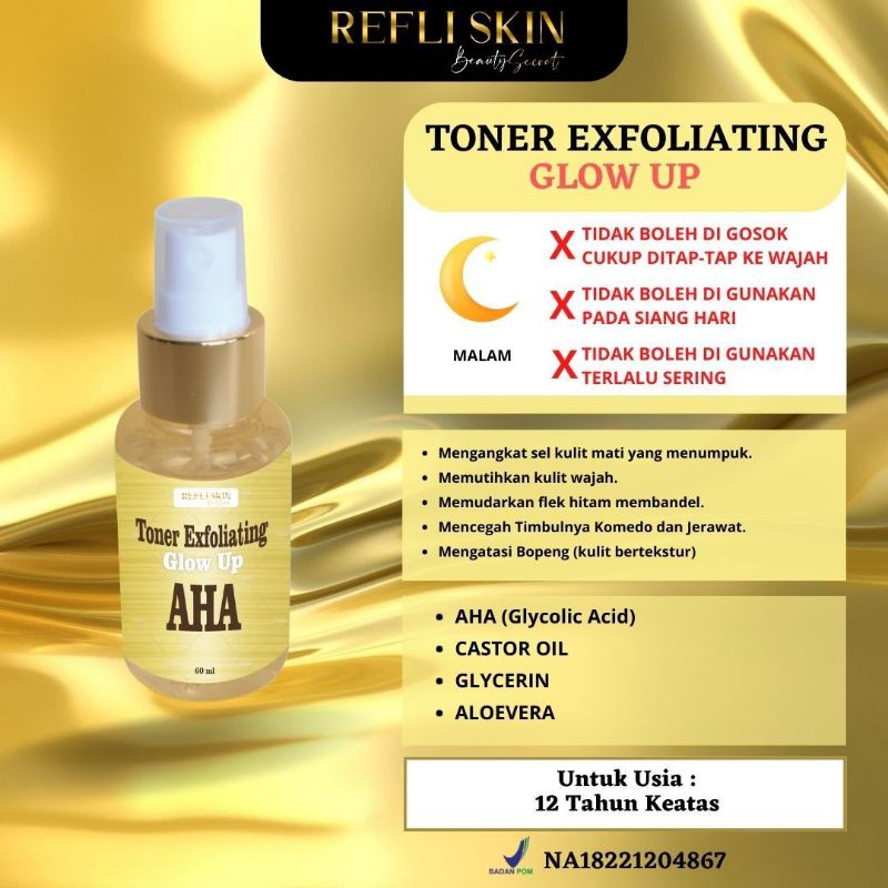 TONER EXFOLIATING AHA BY REFLISKIN LGLOW