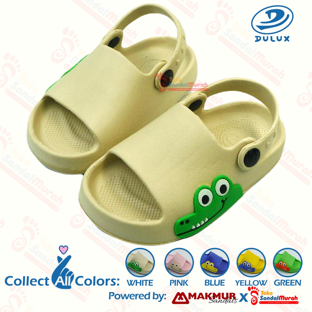 Toko Sendal Murah - Sandal Slop Anak Anti Slip Uk 20-25 / Sandal Anak Tali Belakang / Sandal Slop Karet Anak Motif Buaya / Sandal Slip On Teplek Anak / Sandal Slop Super Lucu / [Toko Sendal Murah Kids M 386 E BY ]