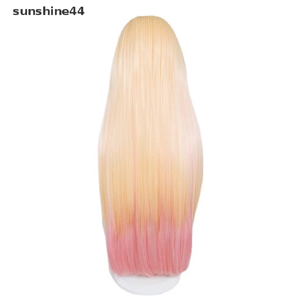 Sunshine 80cm Long Marin Kitagawa Wig Gaunku Sayang Cosplay Wig Kuning Pink Celup Gradien Wig Cosplay Anime Tahan Panas Wig Sintetis.