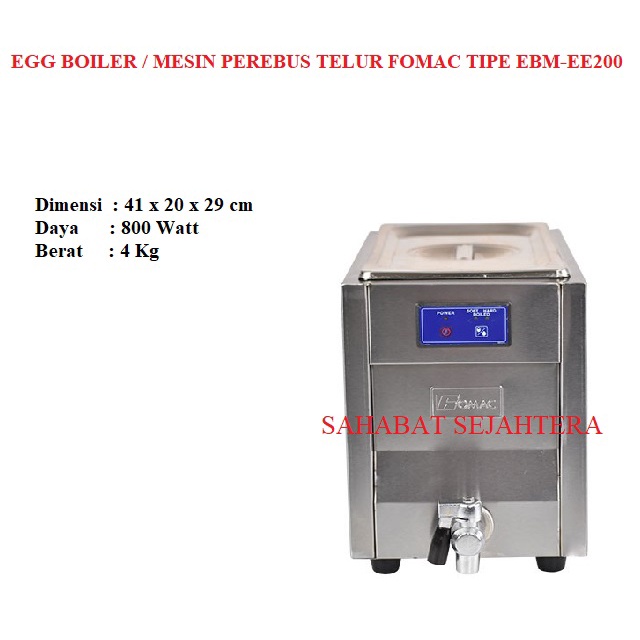 Egg Boiler / Mesin Perebus Telur FOMAC TIPE EBM-EE200 / EBM EE200 / EBMEE200