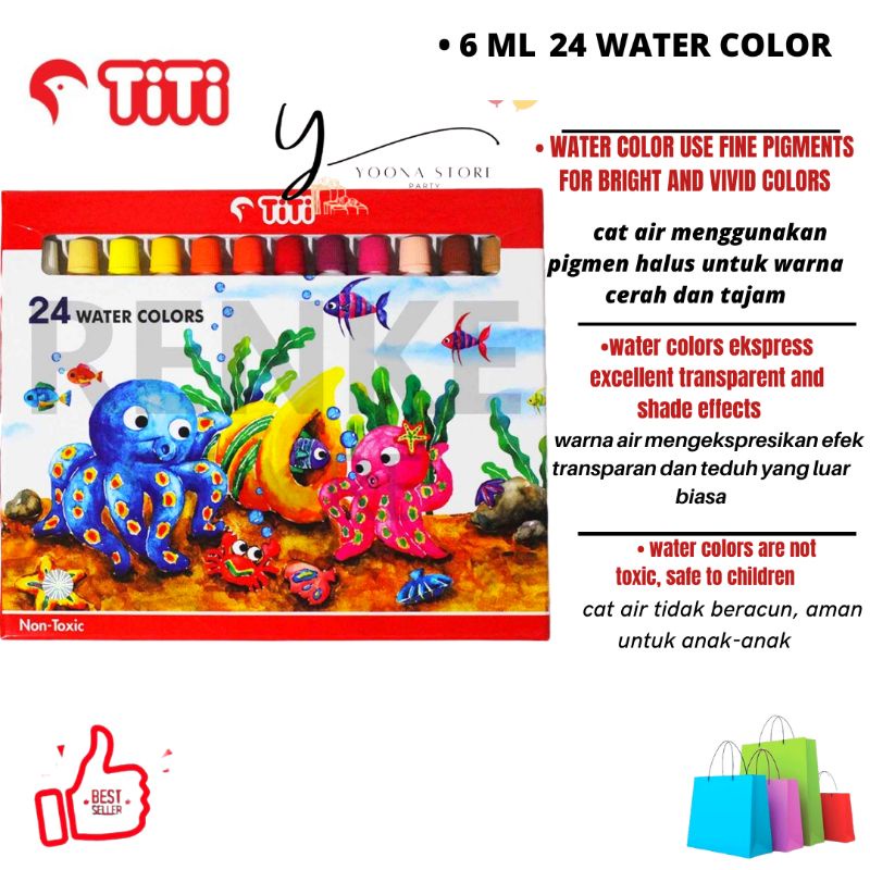 

CAT AIR TITI 24 WARNA UK 6ML WATER COLORS