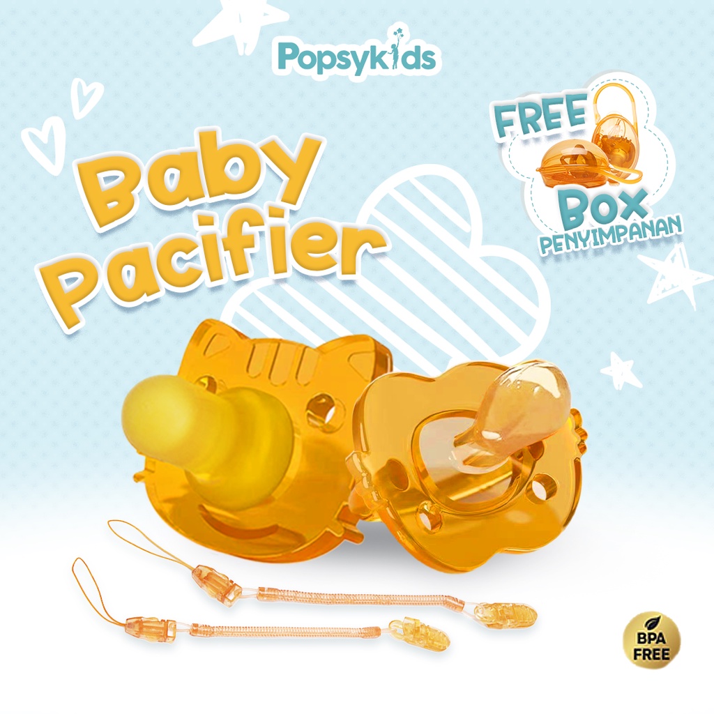 Popsykids Silicone Baby Pacifier / Dot Bayi / Empeng Silikon Bayi BPA Free 100% Food Grade