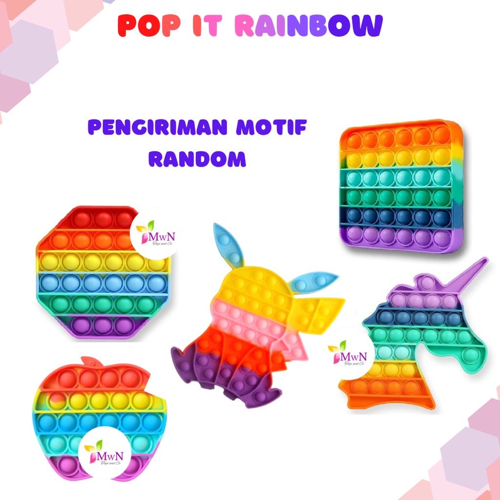 mwn.toys  POP ITS PUSH BUBBLE FIDGET SENSORY TOYS MAINAN PENGHILANG STRESS