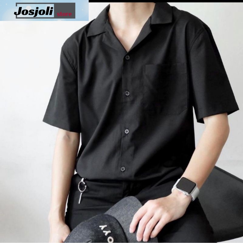 JOSJOLI_STORE/Kemeja Earth Kemeja Korea Style Dewasa Kekinian M L XL XXL/Kemeja Santai/Kemeja Kekinian