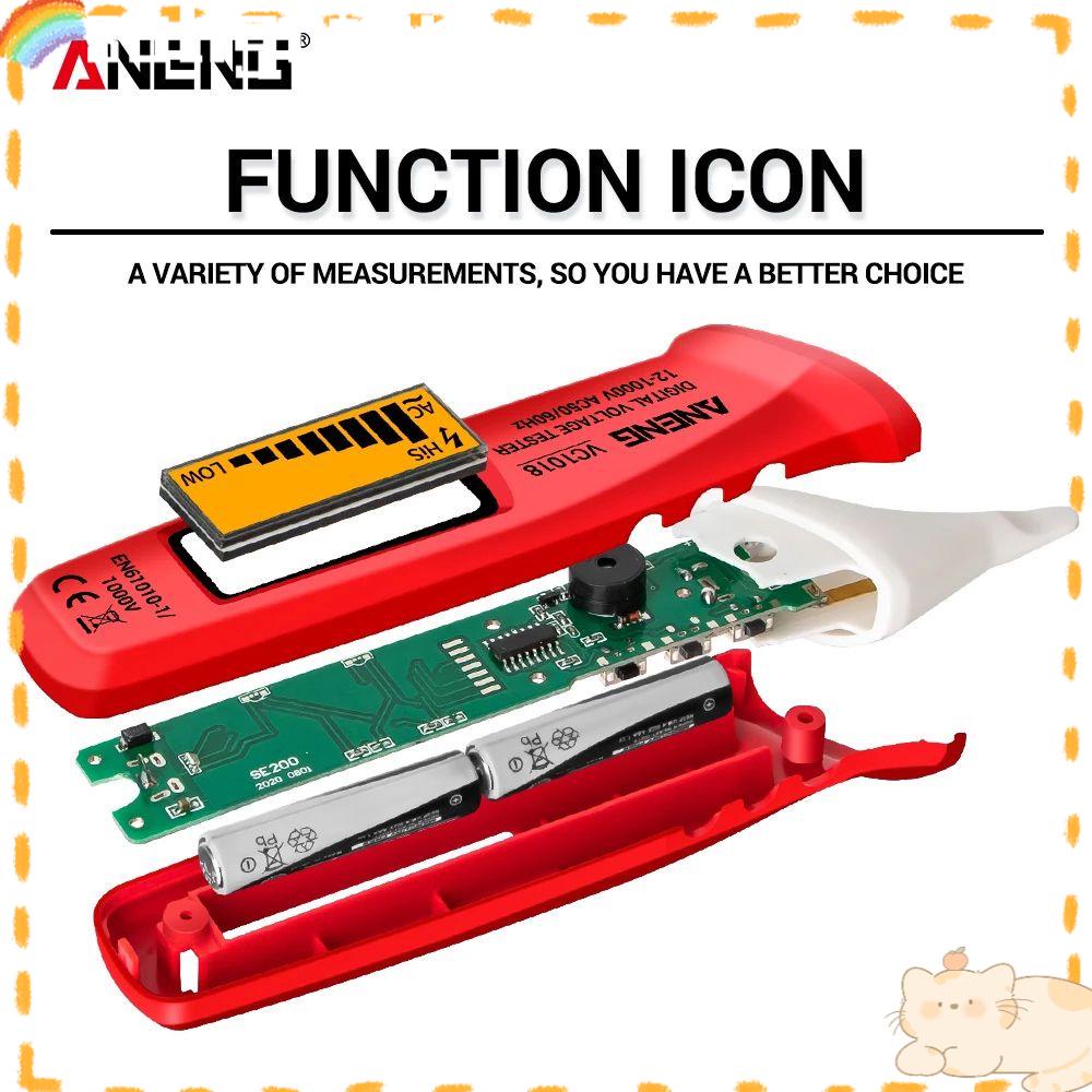 Solighter Electric Sensor Tester ANENG VC1018 Digital Display Alat Listrik Pen Style Electroscope