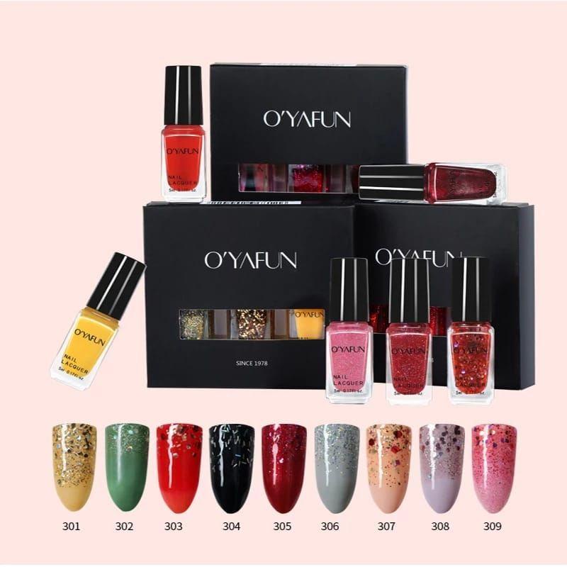 Terbaru!!! 3In1 Kutek Non Peel Off Halal Nail Polish Glitter Shiny Cat Kuku Nail Art Berkualitas