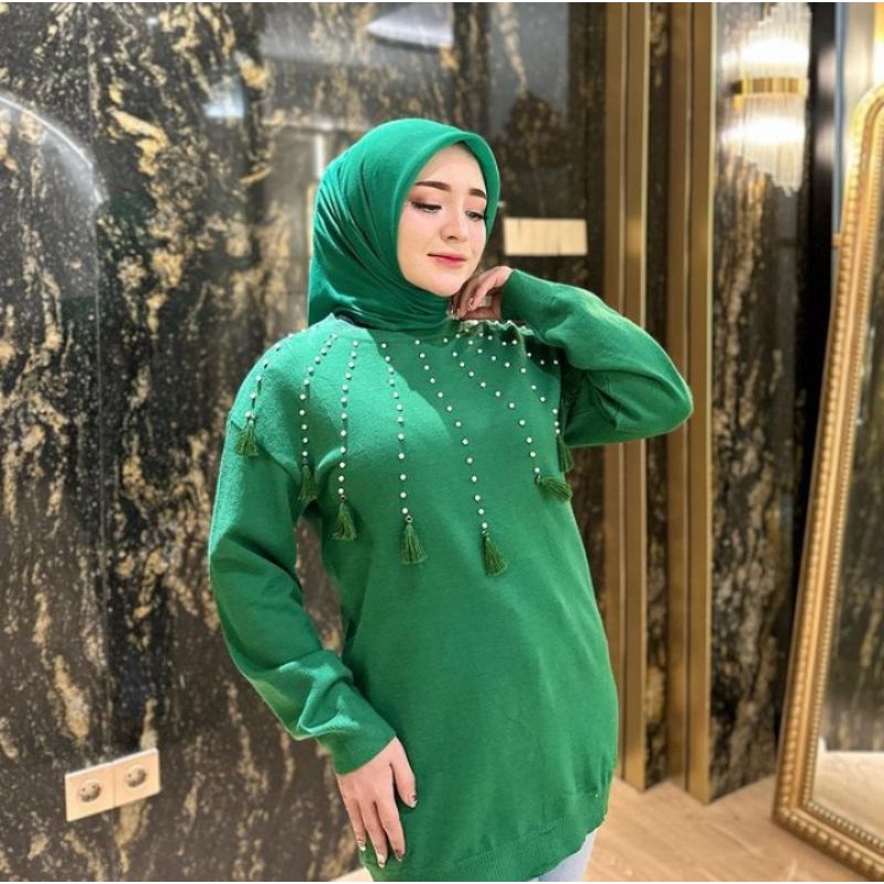 tunik rajut mutiara