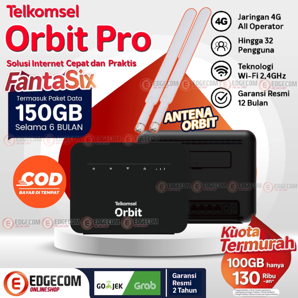 Telkomsel Modem Mifi Orbit Pro HKM281 WiFi 4GLTE High Speed free 150GB Garansi Resmi