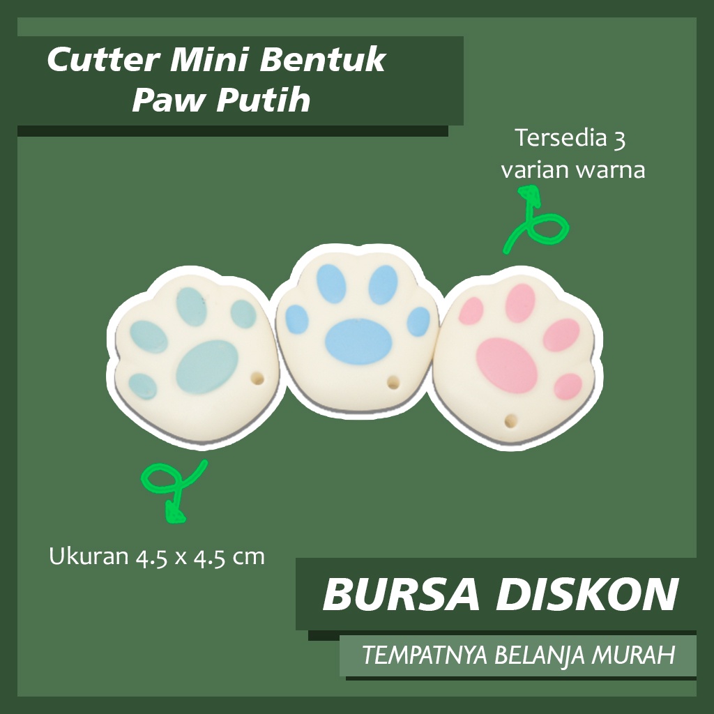 

Cutter Mini Paw Putih Pemotong Kertas Kater Bentuk Cat Dog Pastel Lucu