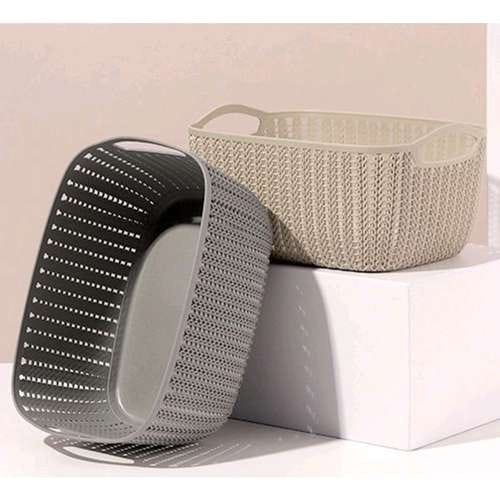 KERANJANG AESTHETIC MONGOLIA(S)SERBAGUNA | KERANJANG KOSMETIK MOTIF ANYAM PLASTIK MONGOLIA