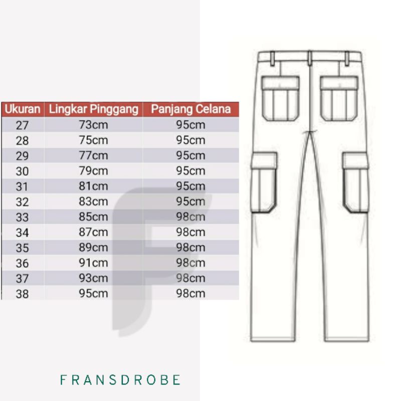 Celana Cargo Panjang Pria Celana Kempol Panjang Cowok ukuran 27-38