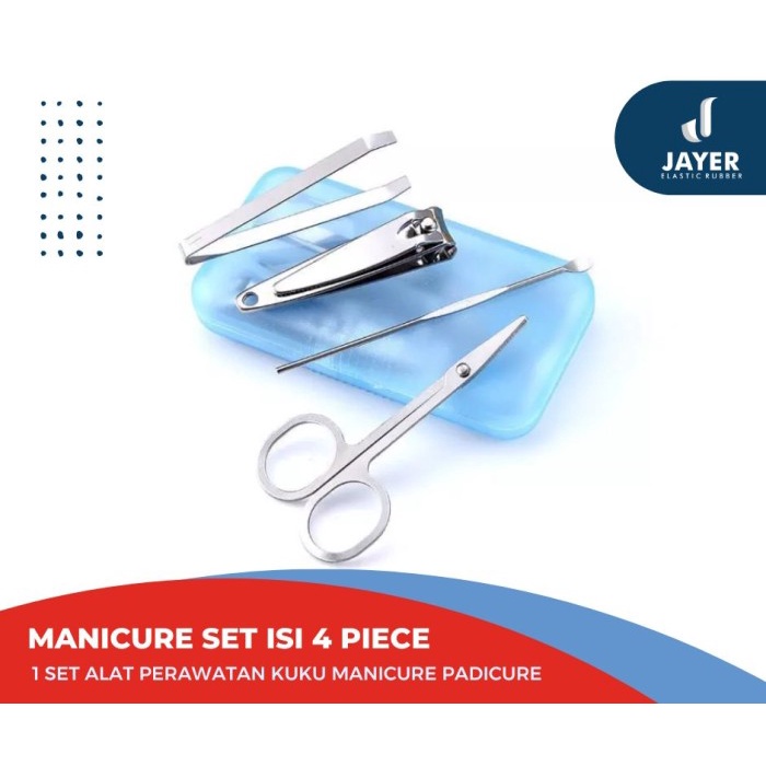 Manicure Set 4 in 1 / pinset gunting kuku pinset Mini traveling