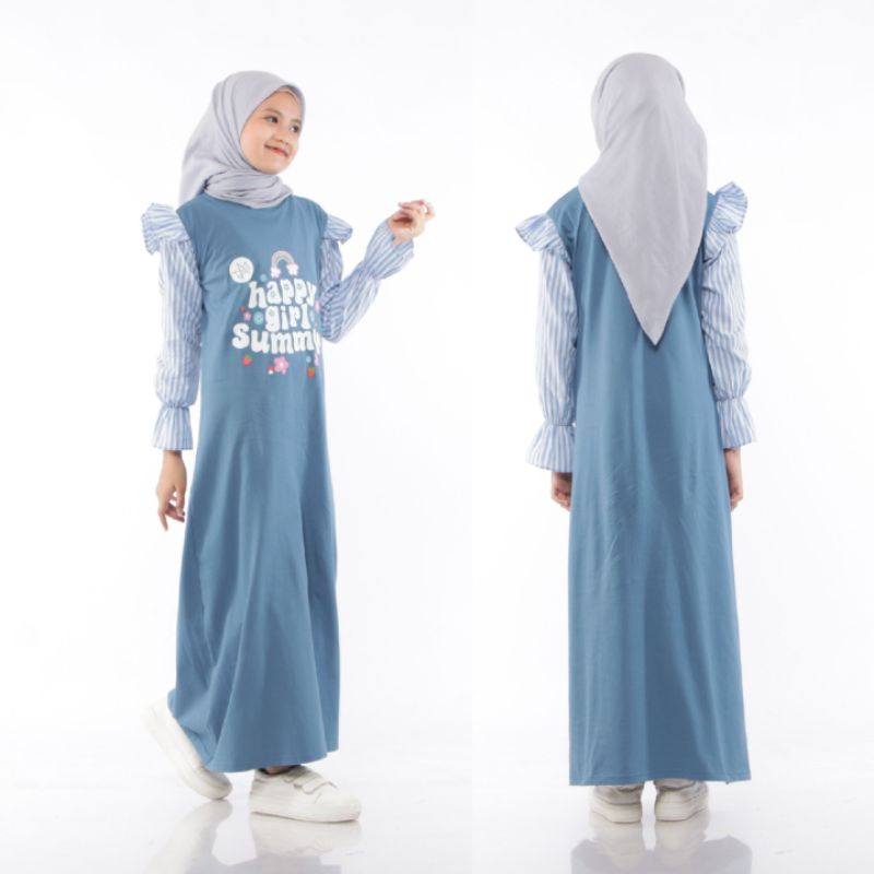 Gamis Anak Perempuan Kaos Muslimah Dress Anak Tanggung Kekinian Usia 4 Sampai 14 Tahun