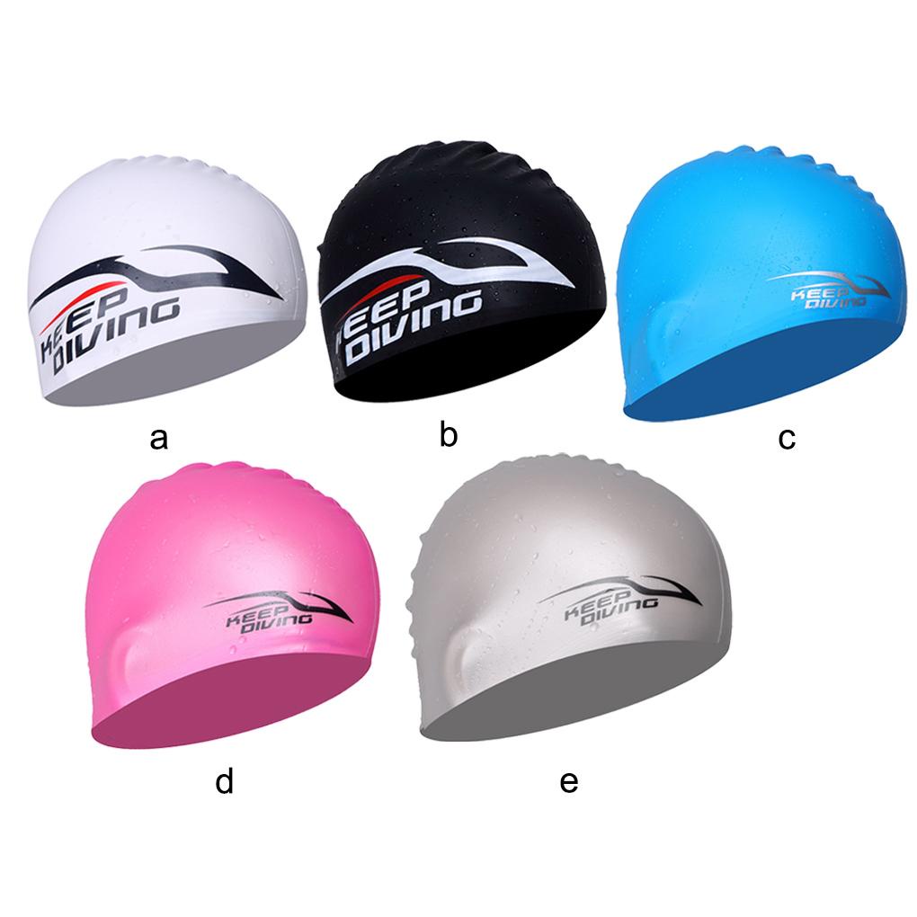 Keep Diving Topi Renang Silikon Elastis Nyaman Anti Air Portable Lipat Kolam Renang Topi Penutup Kepala Warna Solid