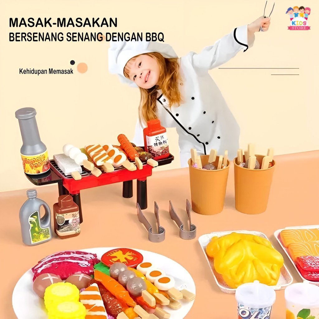 BBQ Set Play Time | Mainan Anak Perempuan Masak Masakan Usia 3-4-5-6-7 Tahun | Kado Ulang Tahun Anak Cewek